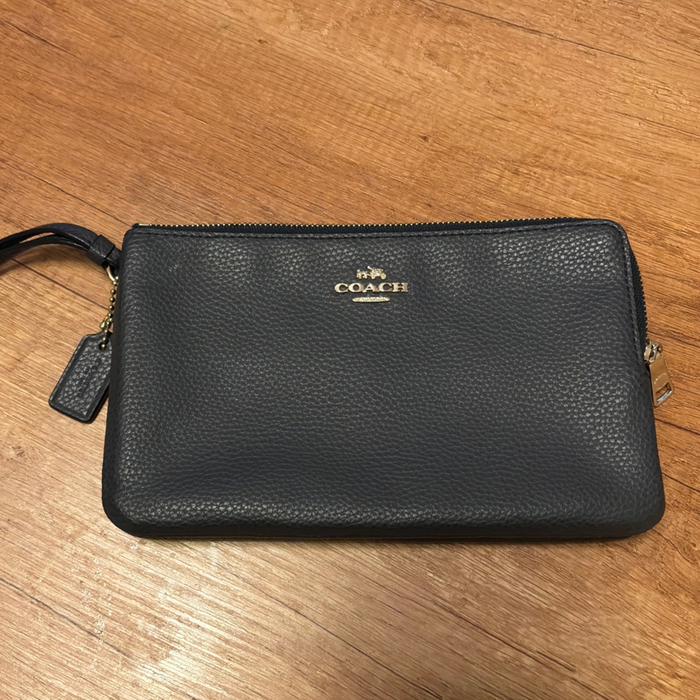 Coach Black Leather Wristlet